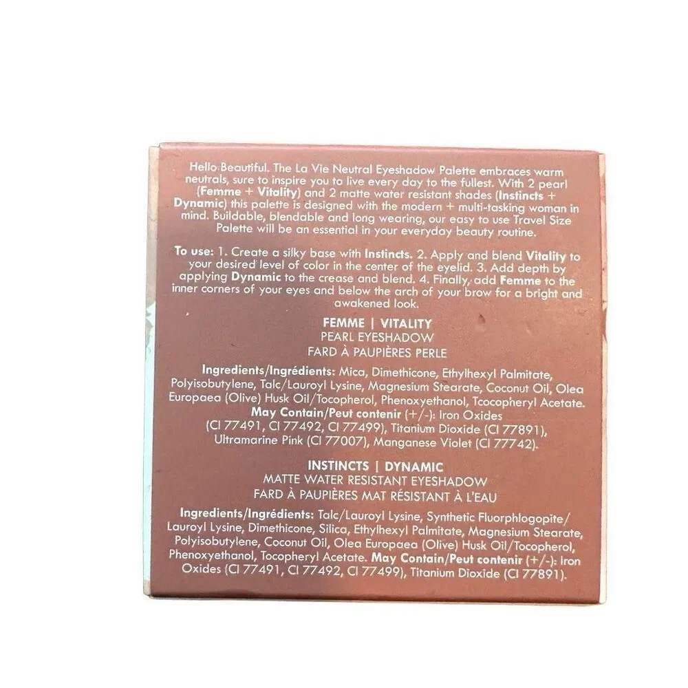 NWT Chella la Vie neutral eyeshadow palette